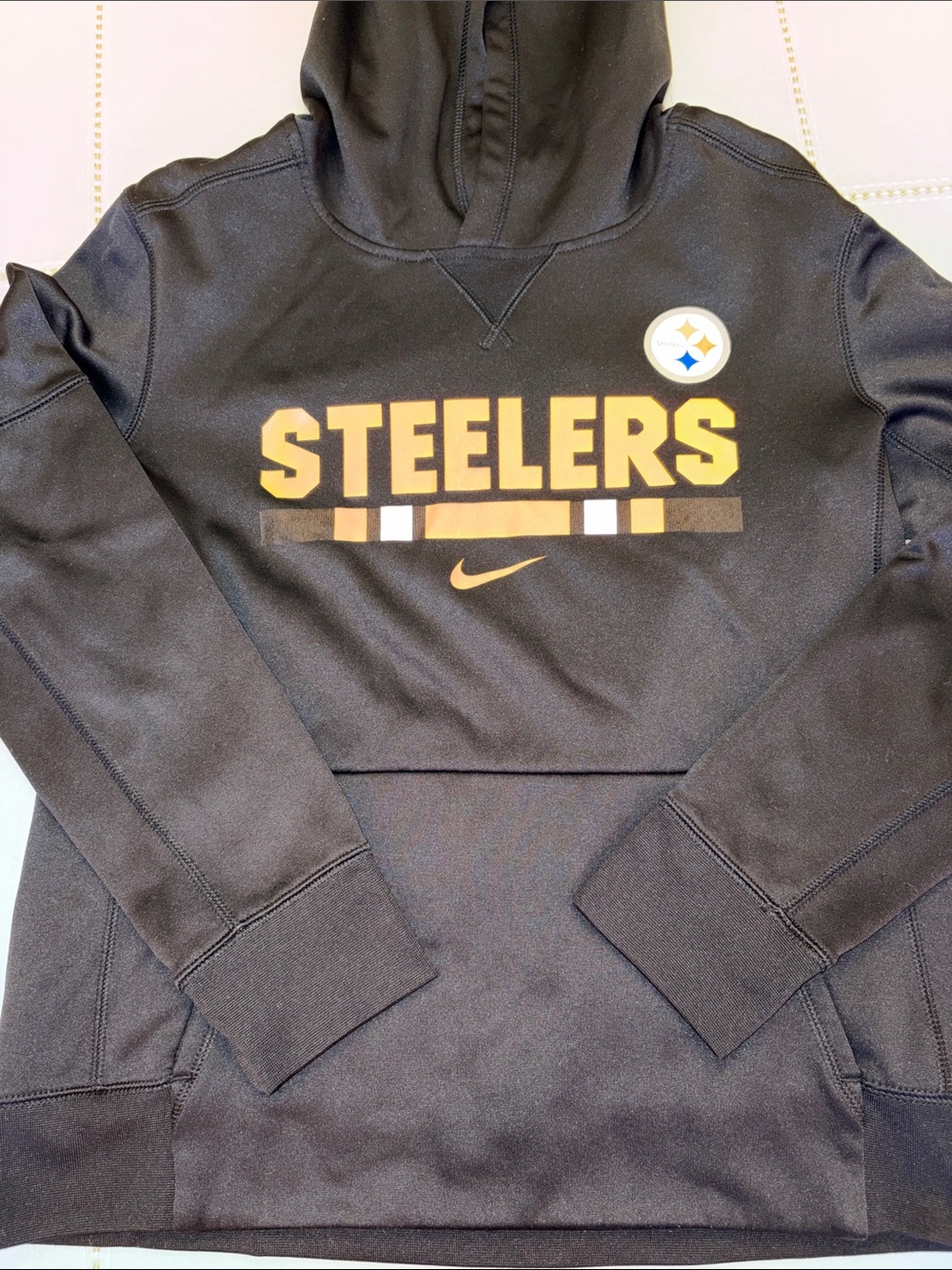 Nike Black and Gold Steelers Pullover Hoodie
